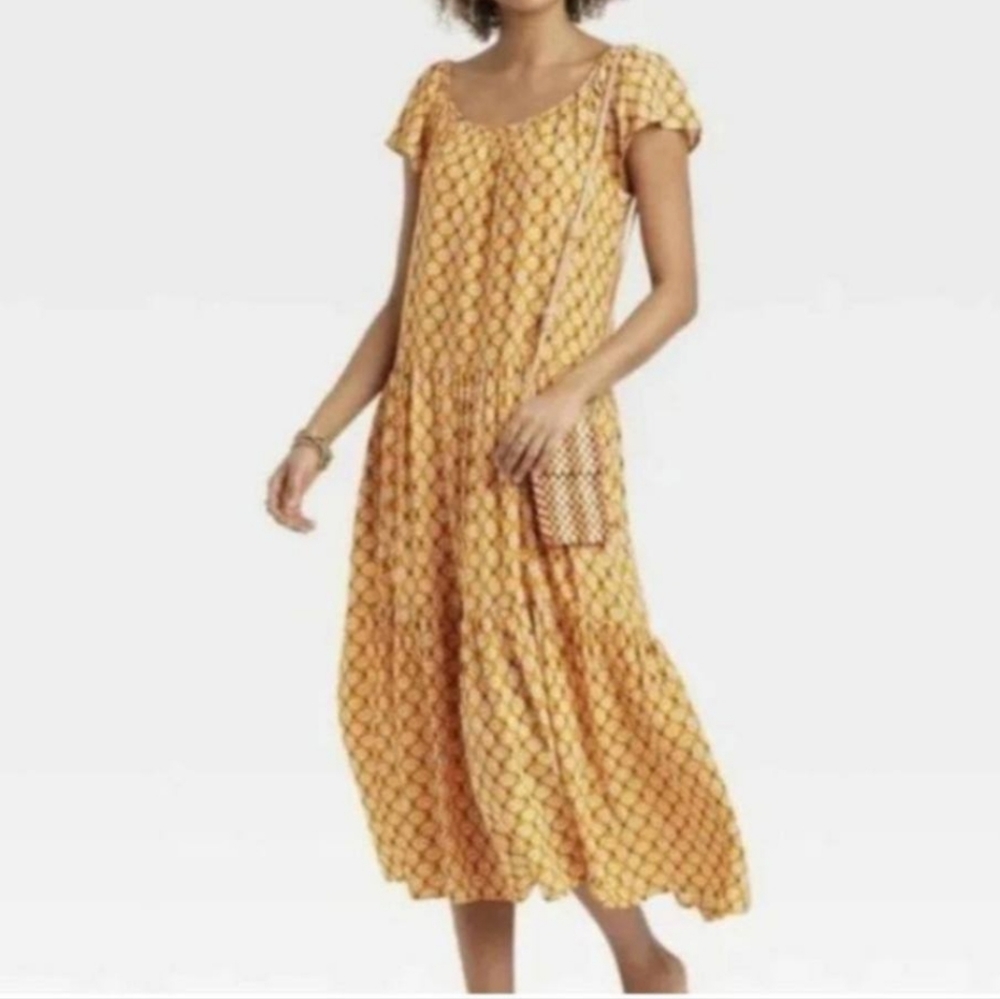 KNOX ROSE FLARE  SHORT SLEEVE MAXI  DRESS/ XXL.